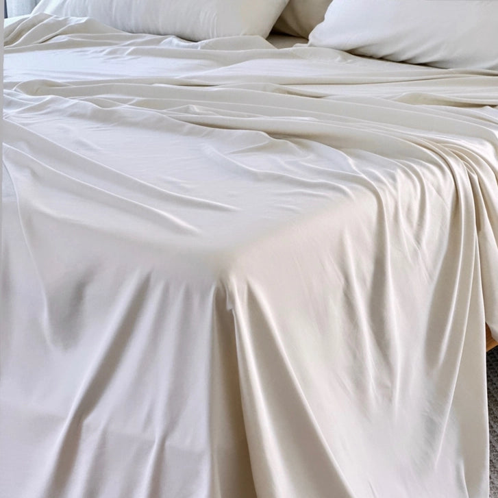 Copper Infused Bamboo Sheet Set - Powder White- King Sized