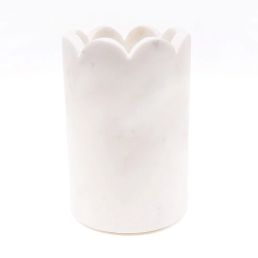 White Marble Scalloped Wine & Champagne Chiller